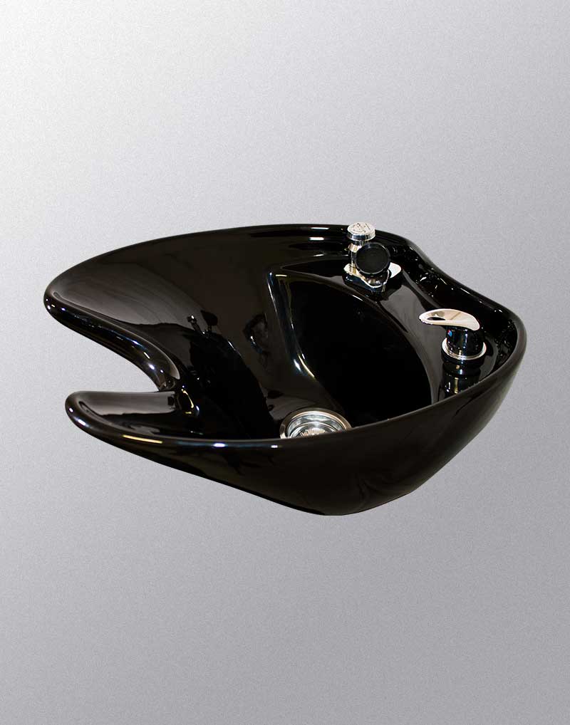 black shampoo bowl