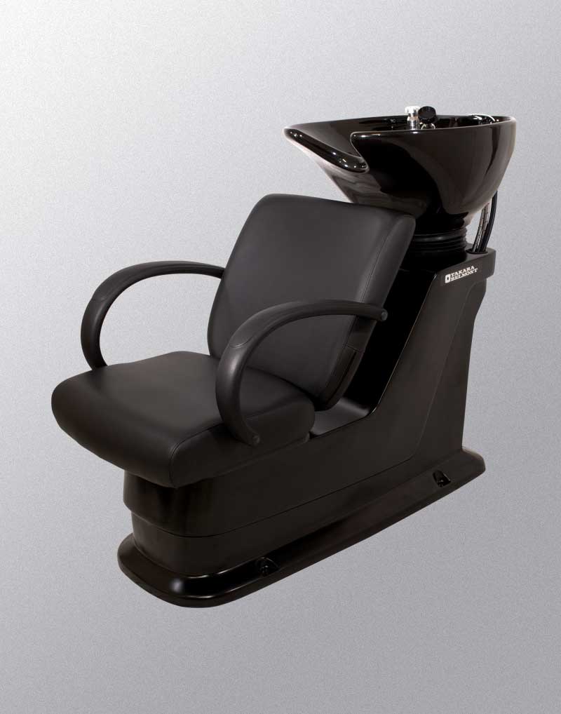 black shampoo chair and bowl